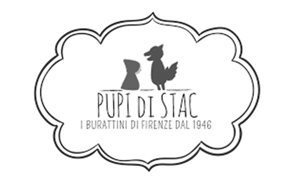 Logo Pupi di Stac burattini di Firenze dal 1946 link a http://www.pupidistac.it